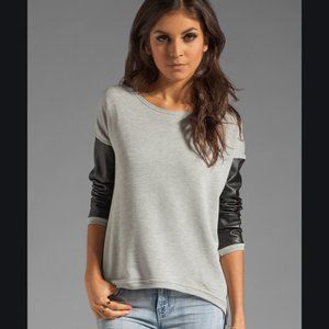 Generation Love Italian Faux Leather Sweatshirt